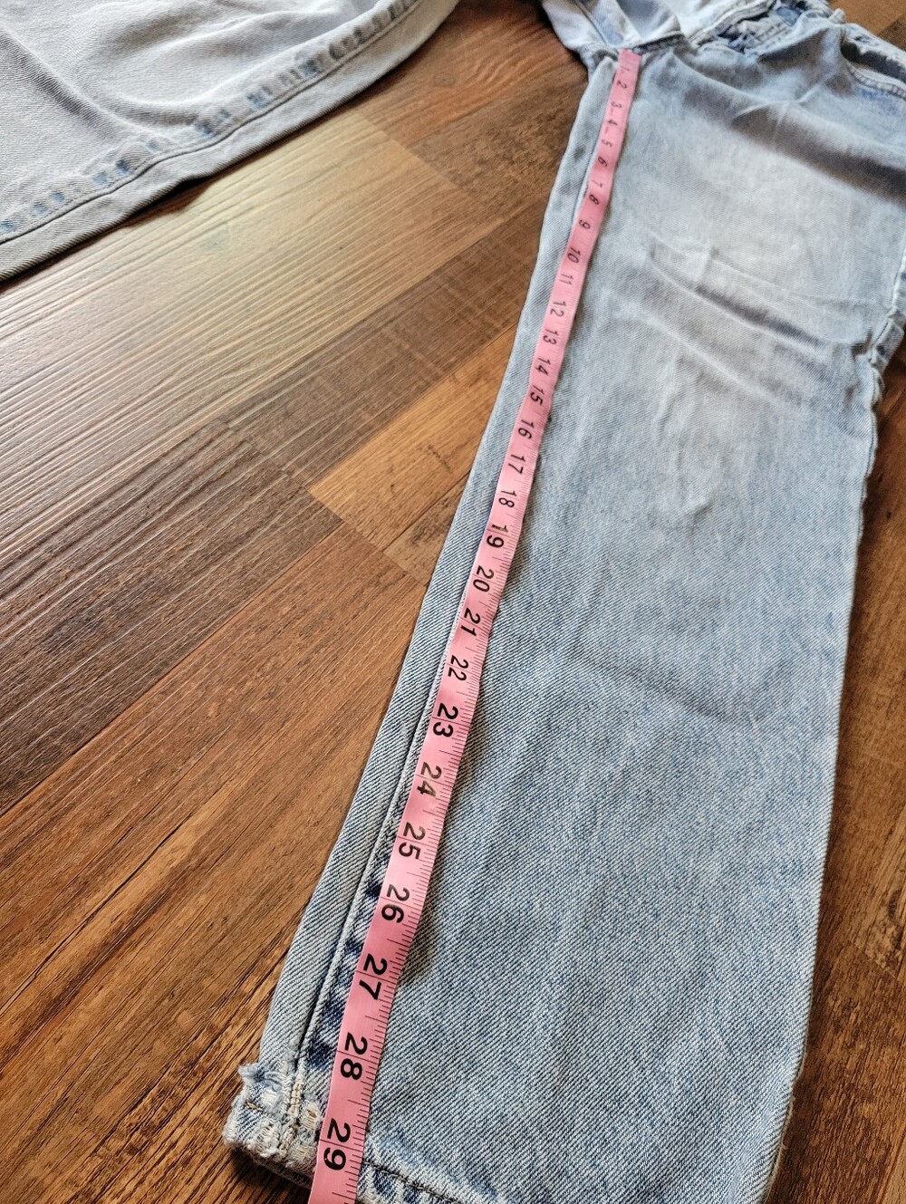 PacSun 100% Cotton Well Worn High Waist Straight Leg Distressed Denim Jeans - Picture 9 of 9